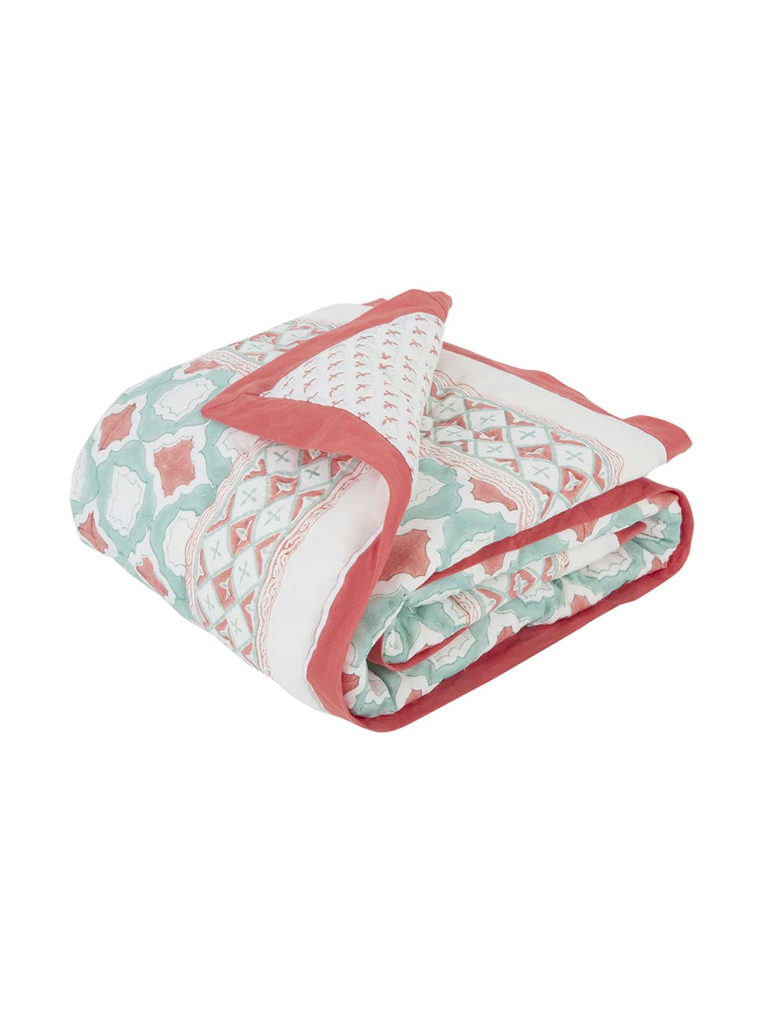 Block-Printed Cotton Crib Quilt