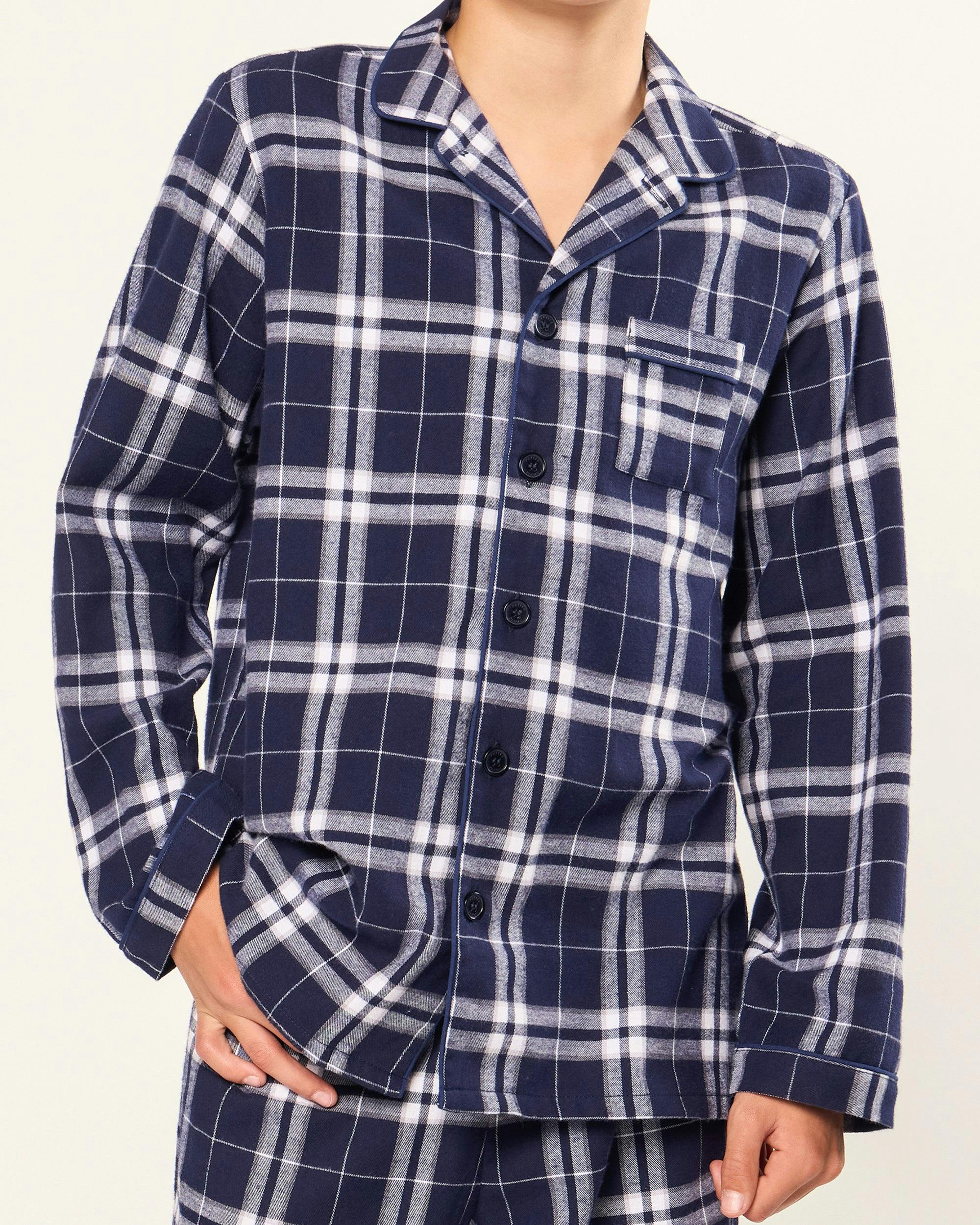 Kid's Brushed Twill Pajama Set in Oxford Tartan