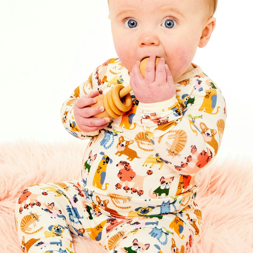 Long Sleeve Pajama Set - Cats + Dogs
