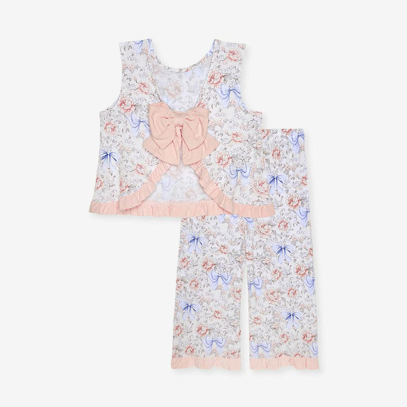 Agatha Ruffled Bow Back Tank Pant Set