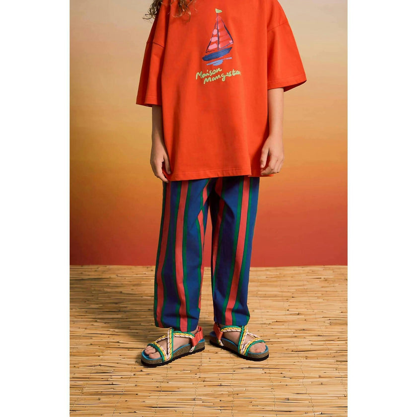 TROPIC STRIPED PANTS NAVY / RED
