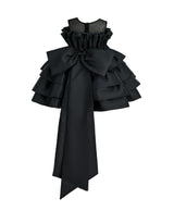 Black Tiered Bow Dress