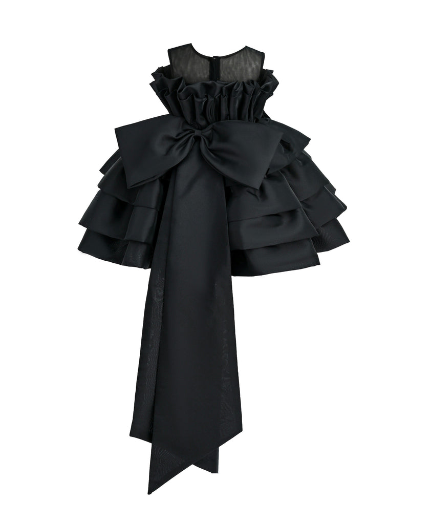 Black Tiered Bow Dress