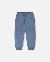 Parachute Jogger With Patch Pockets Blue Grey