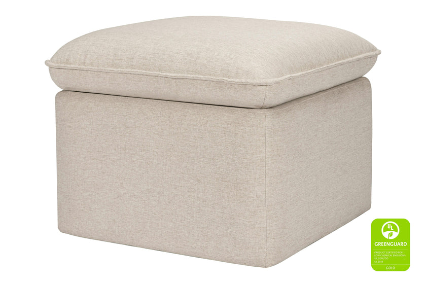 Babyletto Cali Storage Ottoman in Eco-Performance Fabric with USB port | Water Repellent & Stain Resistant