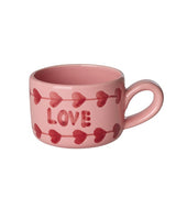 Ceramic Cappuccino Cup with Hand Painted Love - 6.7 oz