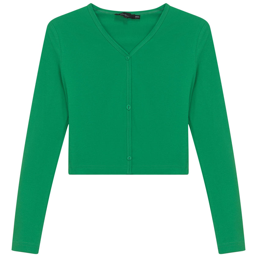 Cropped V-Neck Cardigan