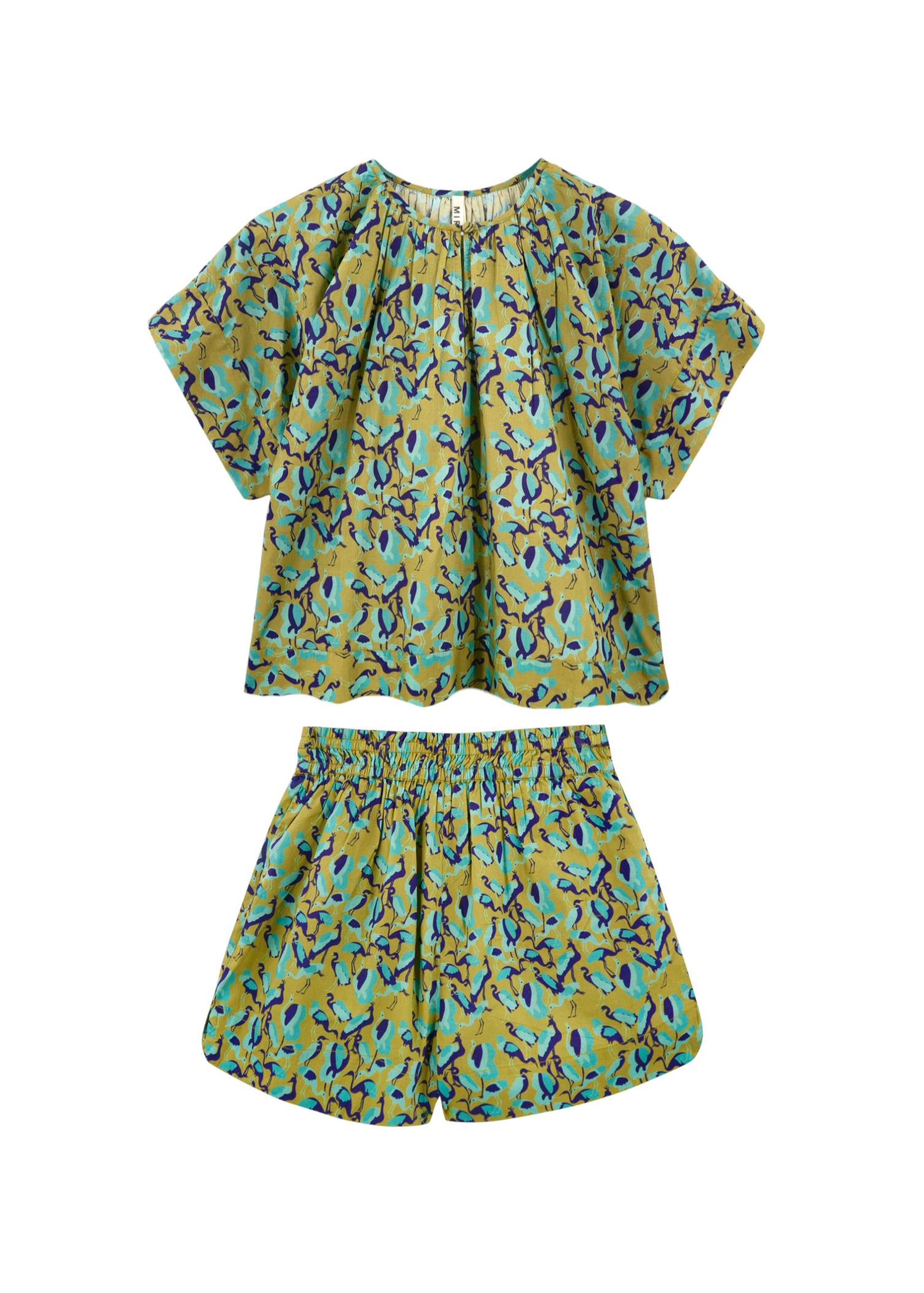Pajama Short Set in Seagull