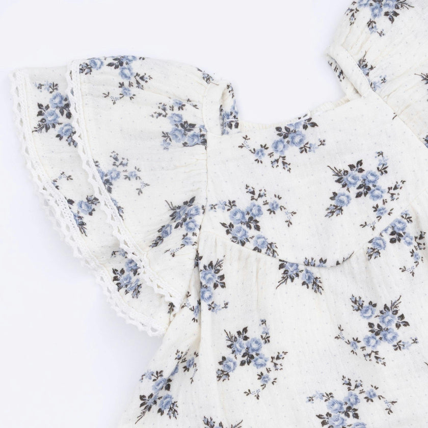 Belle Rosette Dot - V-Neck Dress and Bloomer