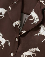 The Celine Silk Pajama Set in Highgrove Equestrian