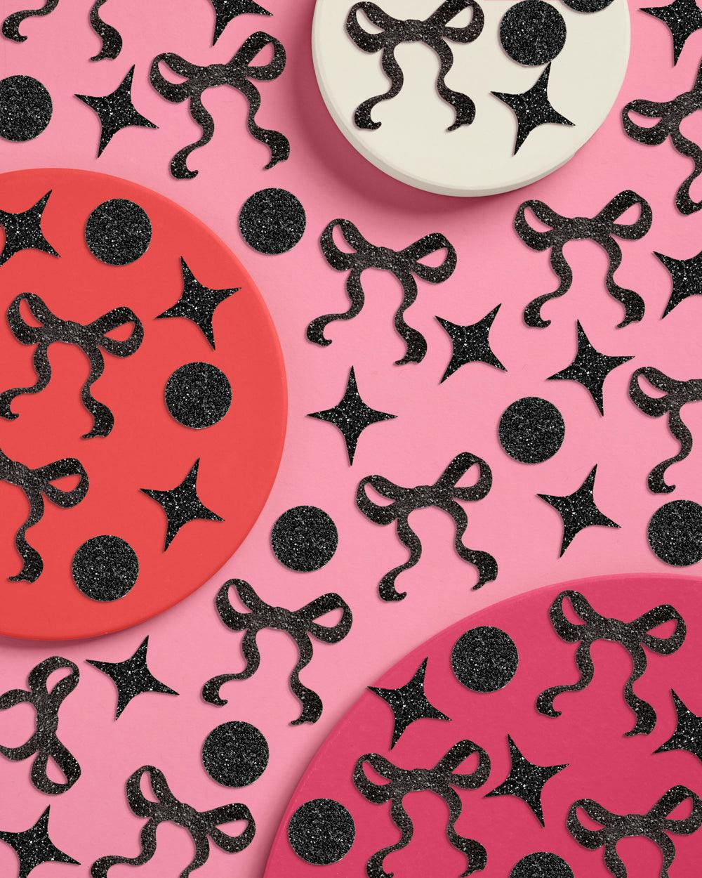 Little Black Bow Confetti - 200 pc glitter confetti