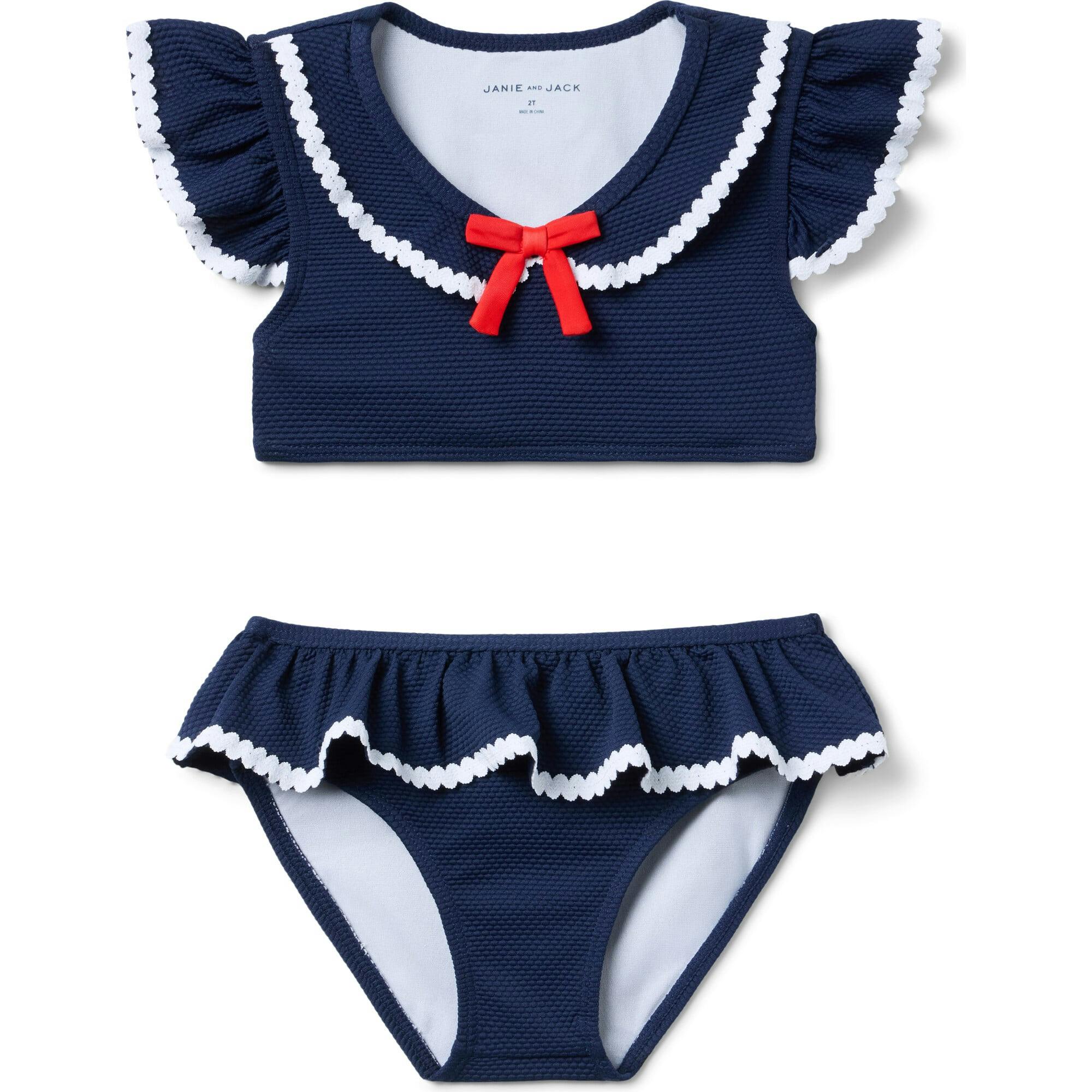 Recycled Textured Ruffle 2-Piece Swimsuit