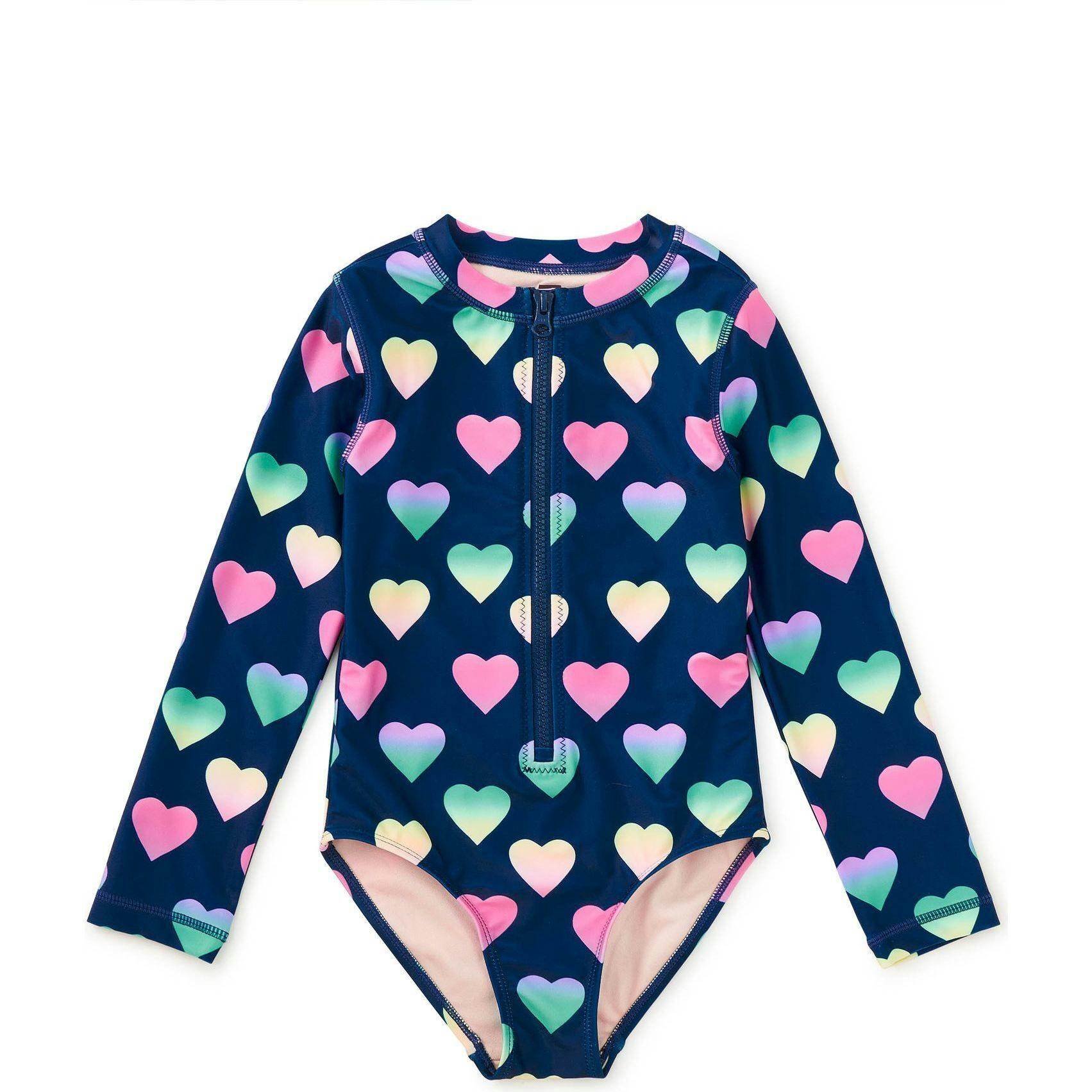 Long Sleeve One-Piece Swimsuit, Blue