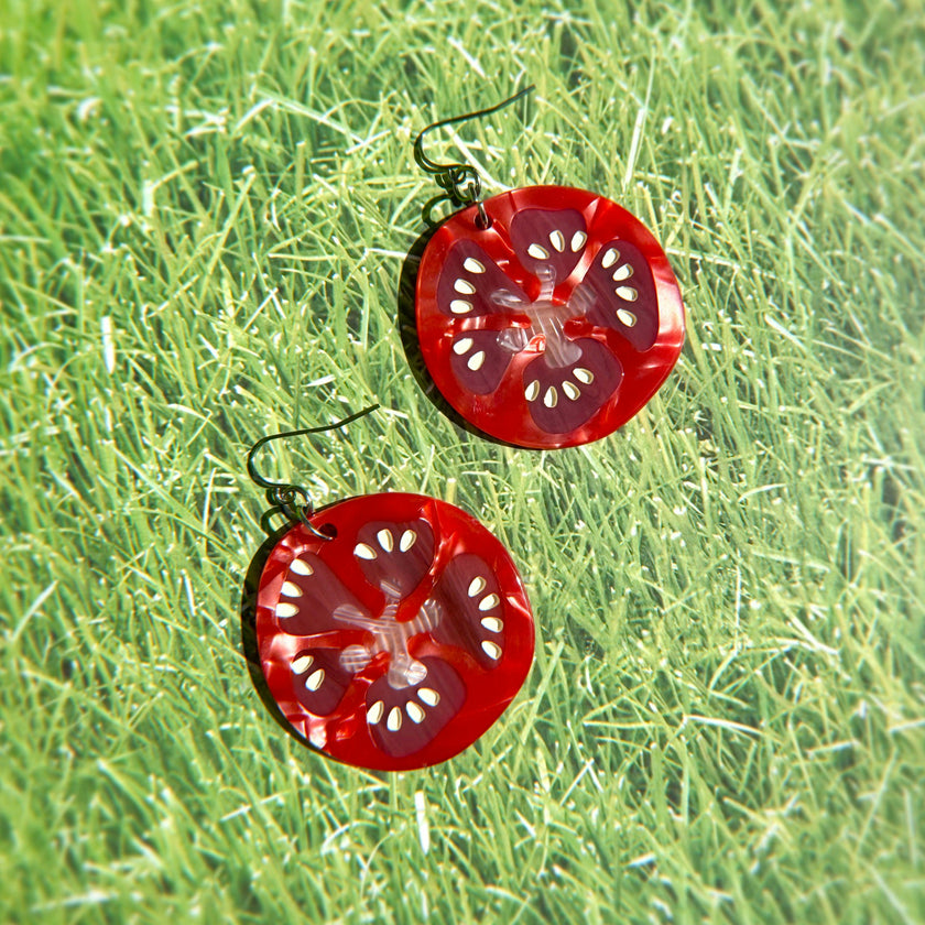 Tomato Slice Earrings