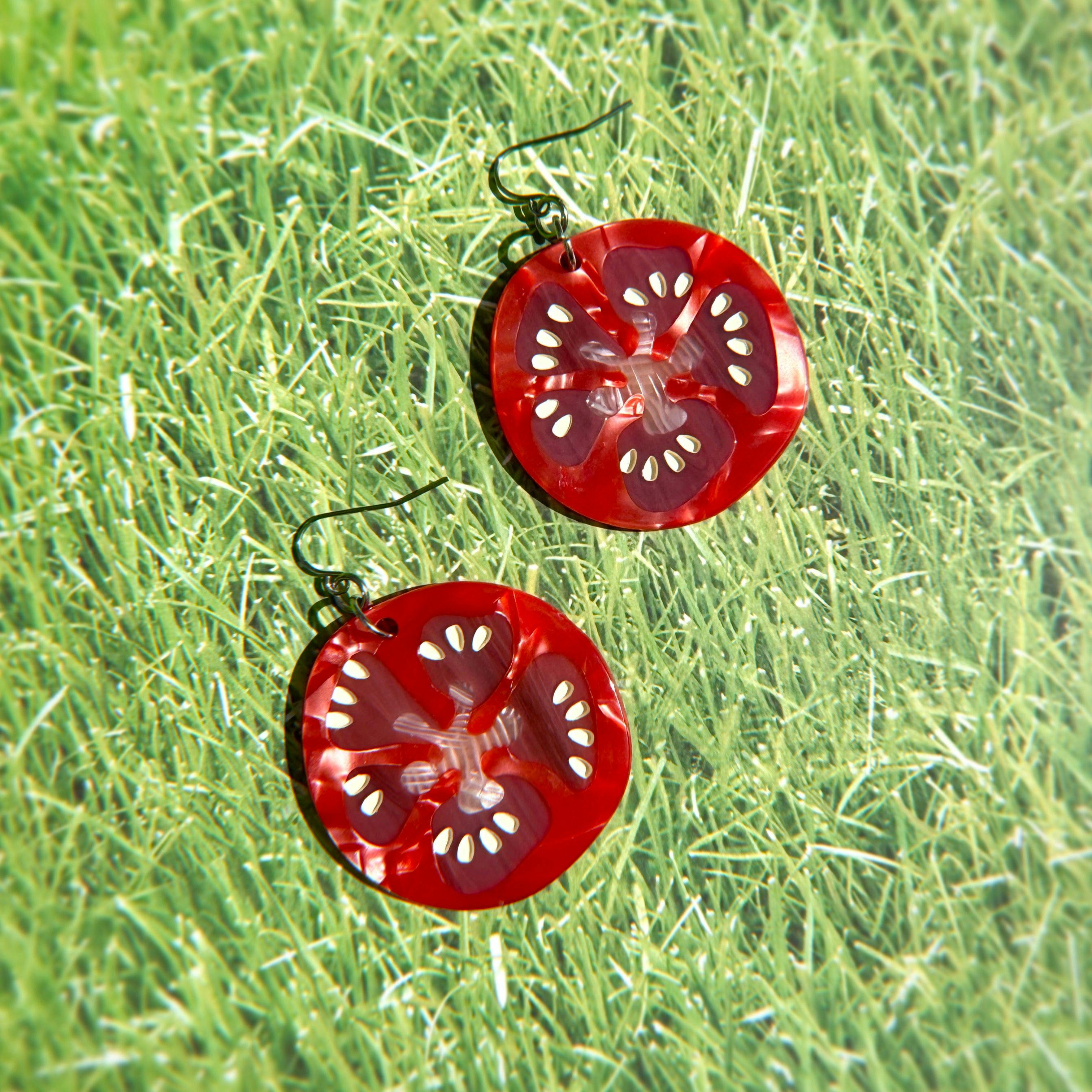 Tomato Slice Earrings