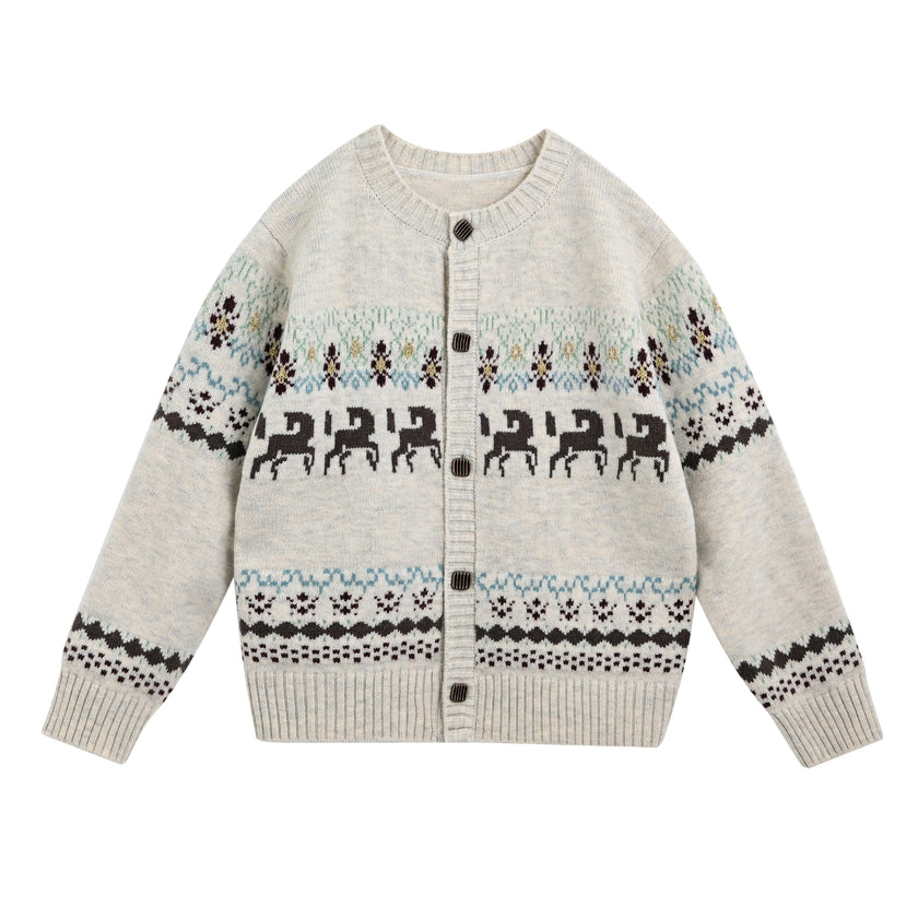 Light Grey Reindeer Cardigan