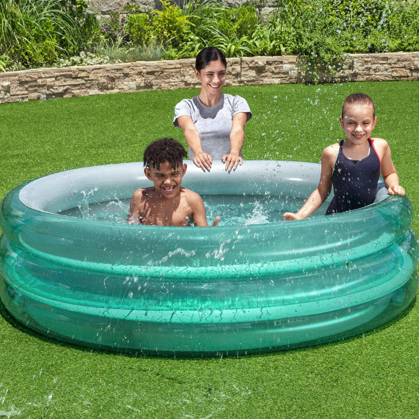 H2OGO! Big Metallic 3-Ring Inflatable Play Pool - 5’7” Diameter