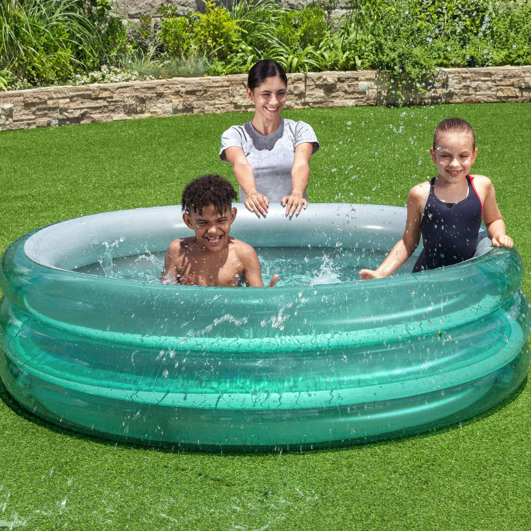 H2OGO! Big Metallic 3-Ring Inflatable Play Pool - 5’7” Diameter