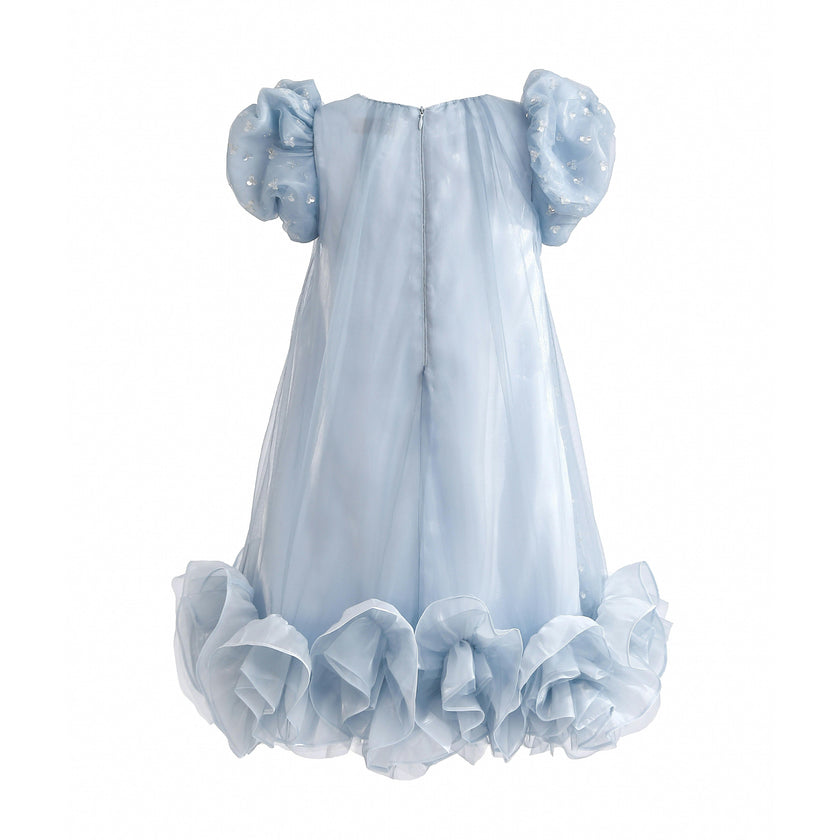 Light Blue Thalina Ruffle Dress