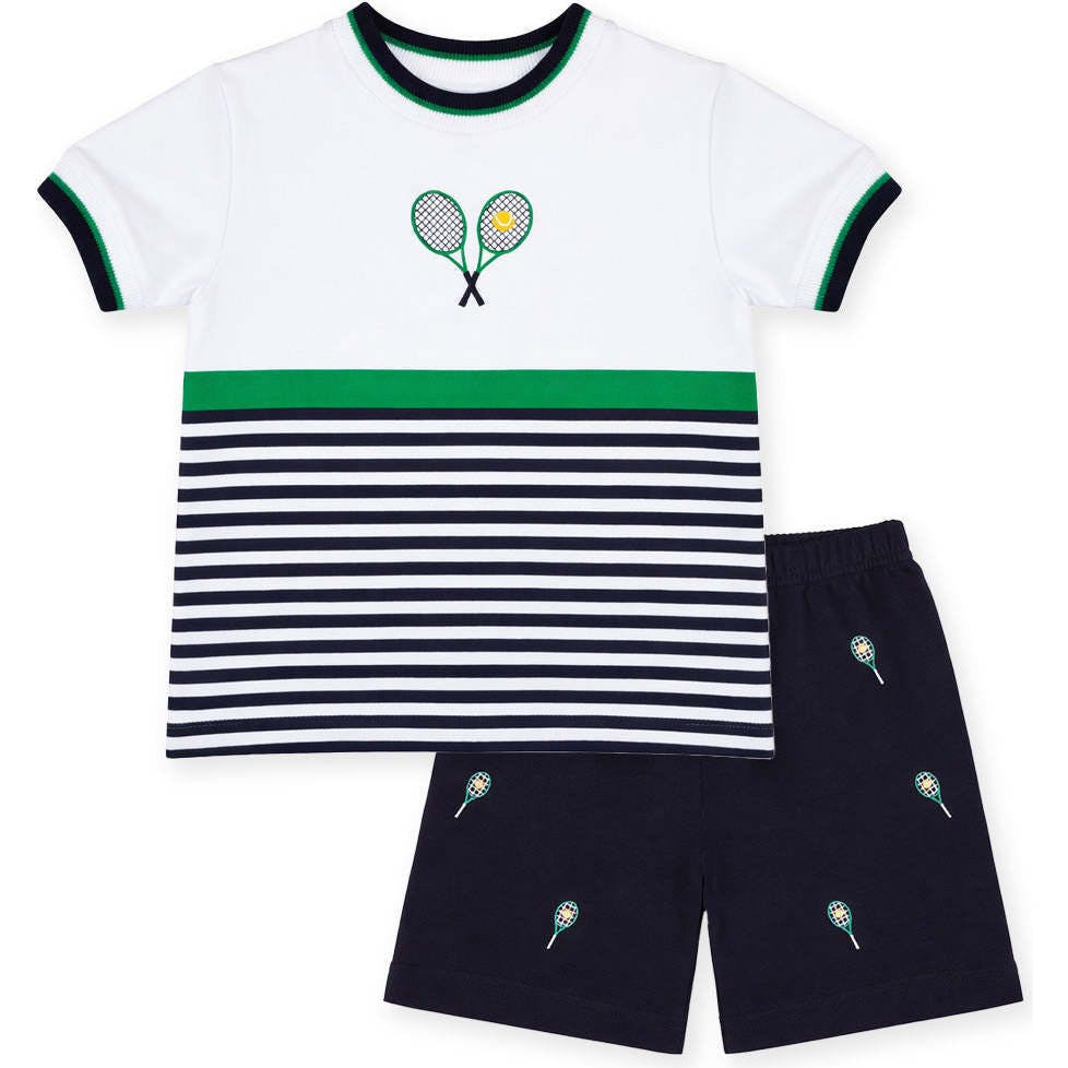 Knit Short Set with Tennis Rackets