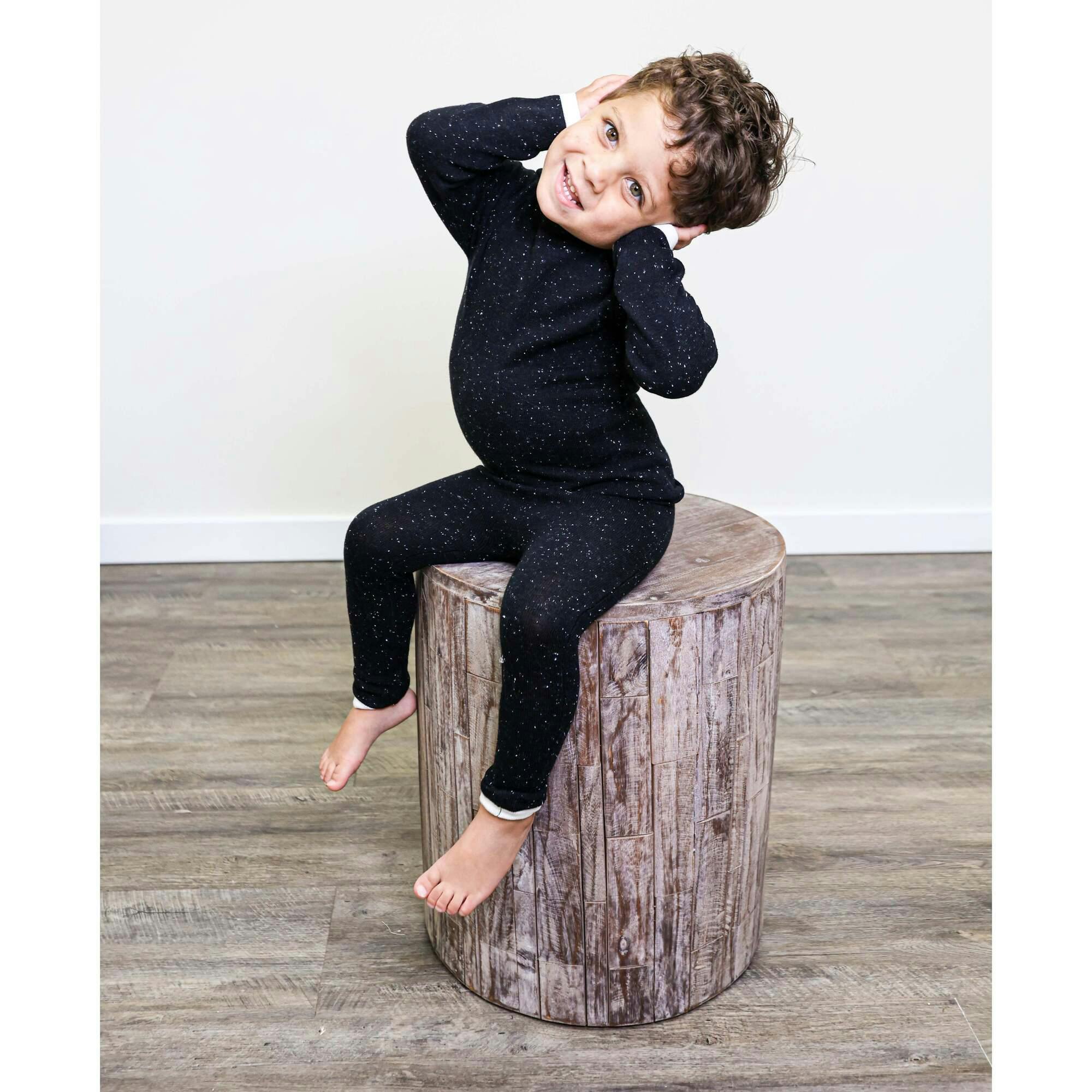 Flecked Neck Sweater & Pant 2-Piece Set