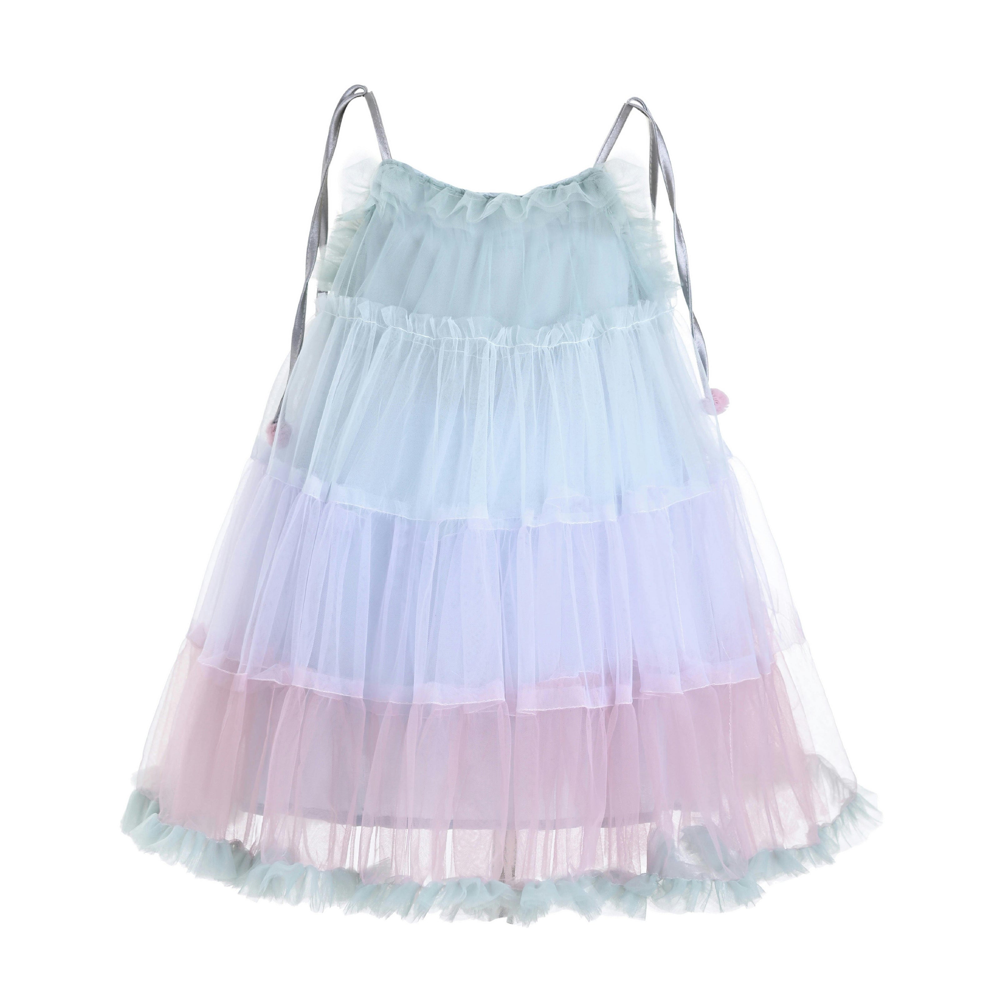Blue Virelle Gradient Tulle Dress