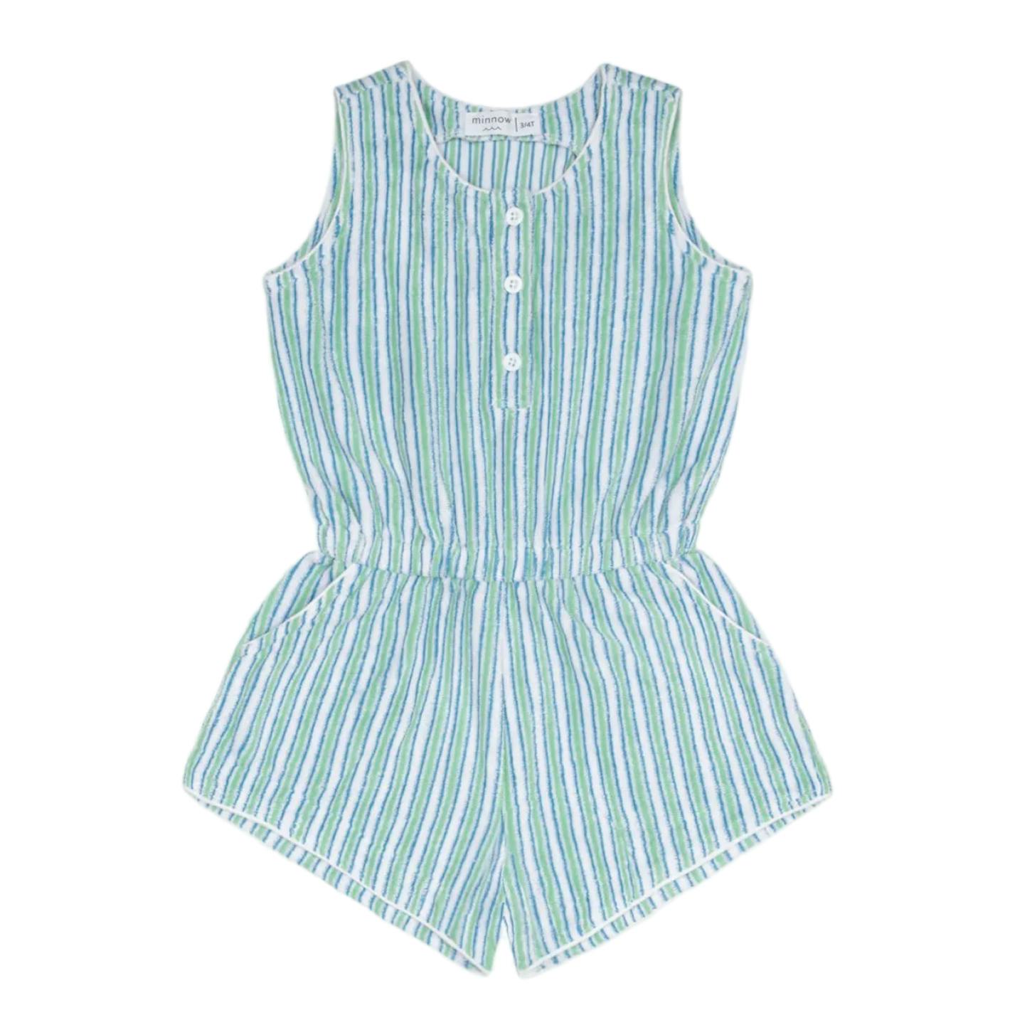 girls tamarin stripe french terry romper