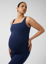 Sleeveless Long Knit Active Maternity Unitard