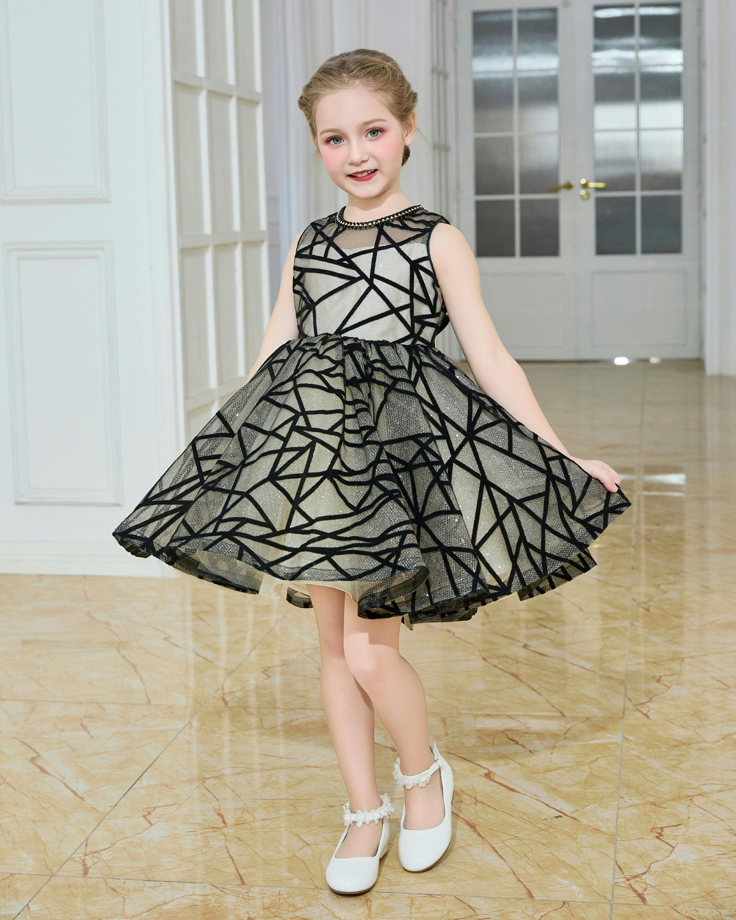 Beige Belvedra Pearl-Trim Ribbon Dress