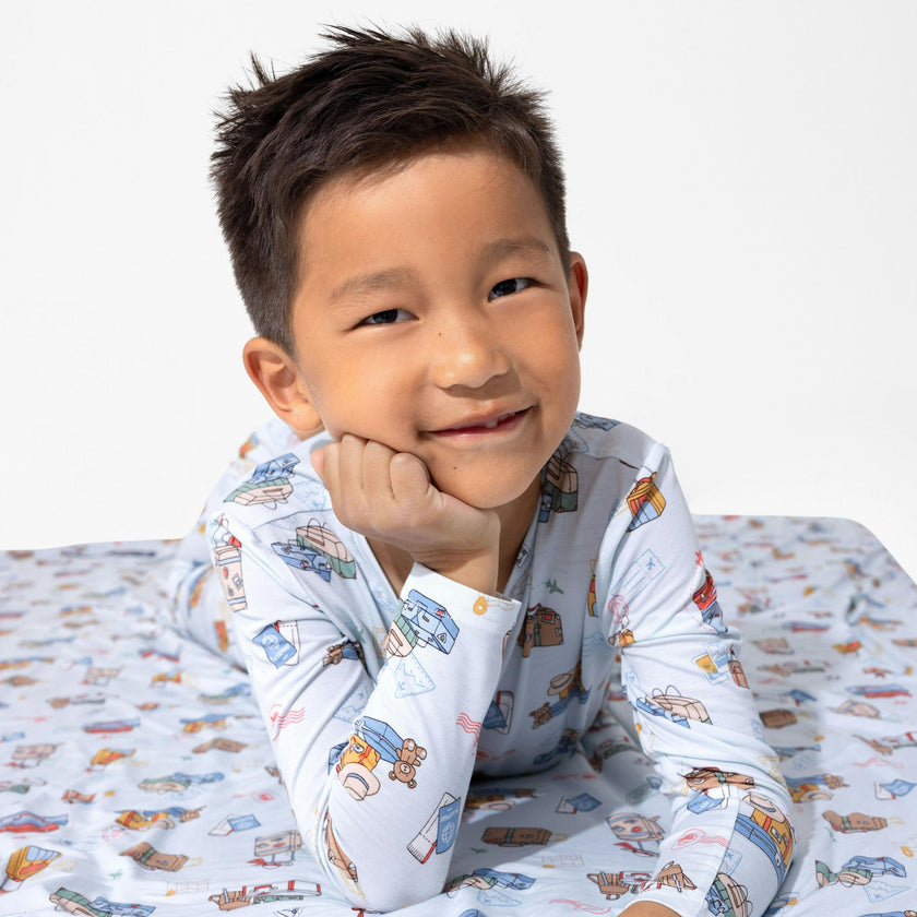 Vintage Suitcases Bamboo Kids Pajamas