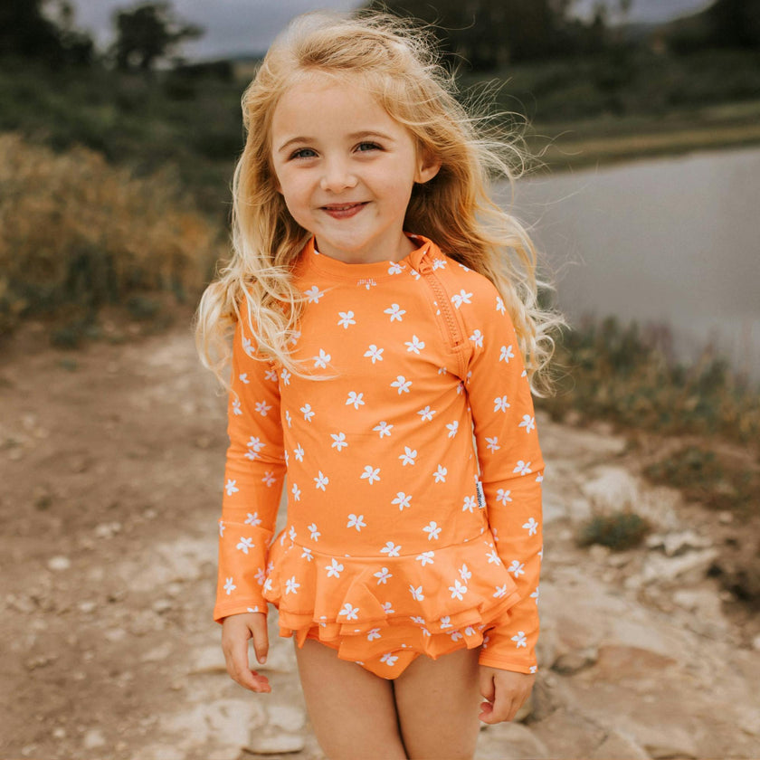 Reese 2-Piece Long Sleeve Peplum Top & Bottom Swimwear