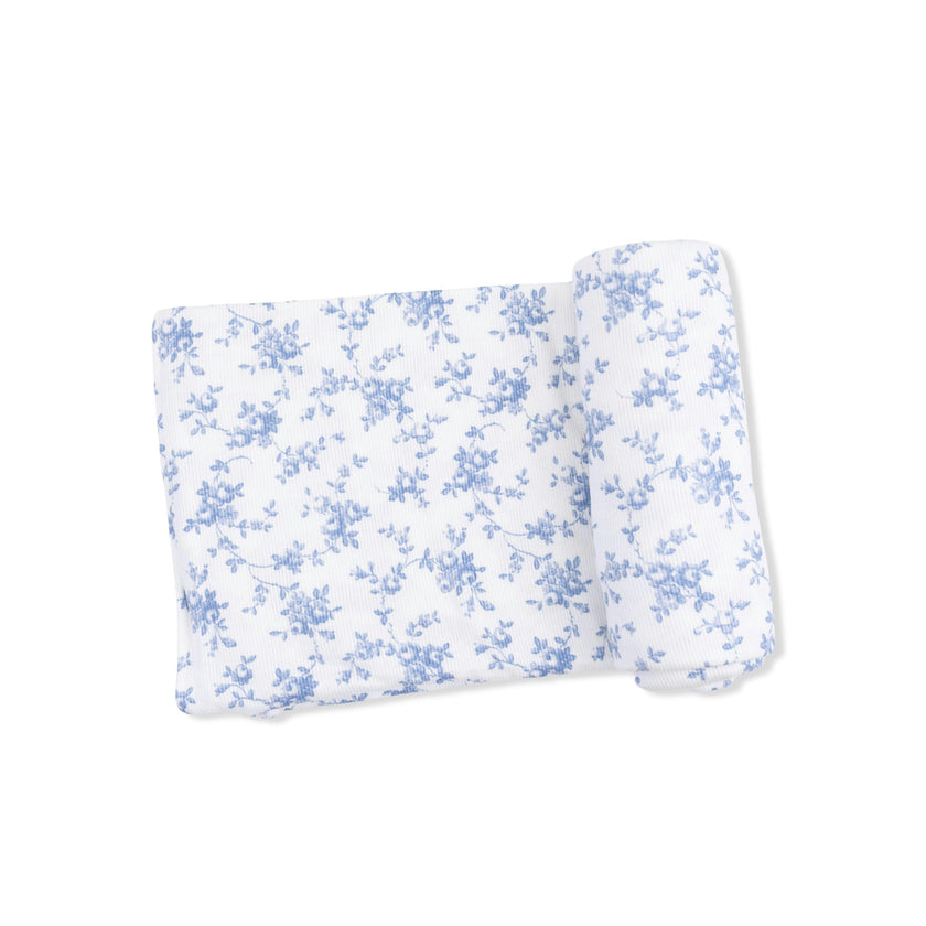 Baby Blue Vines Floral - Swaddle Blanket