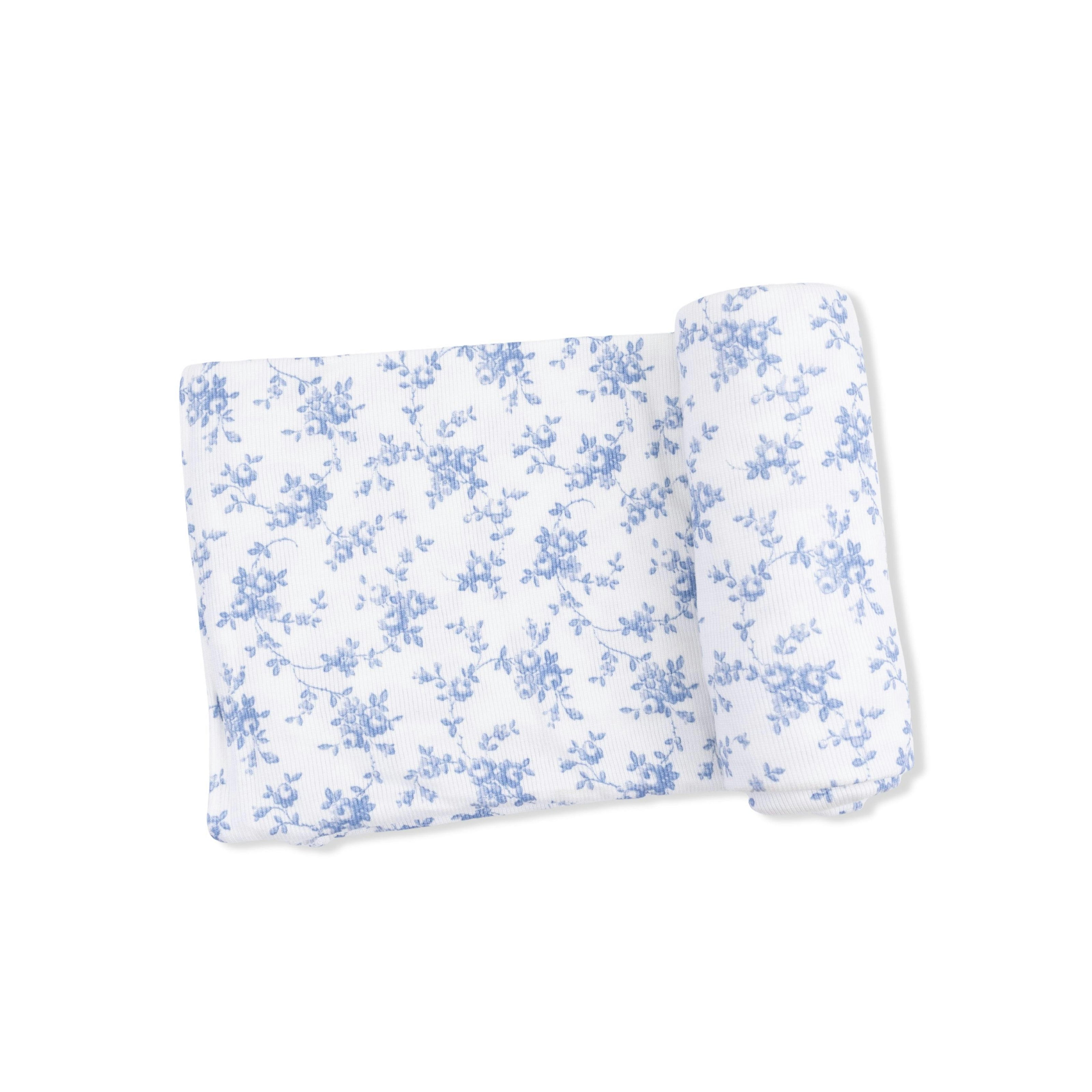 Baby Blue Vines Floral - Swaddle Blanket