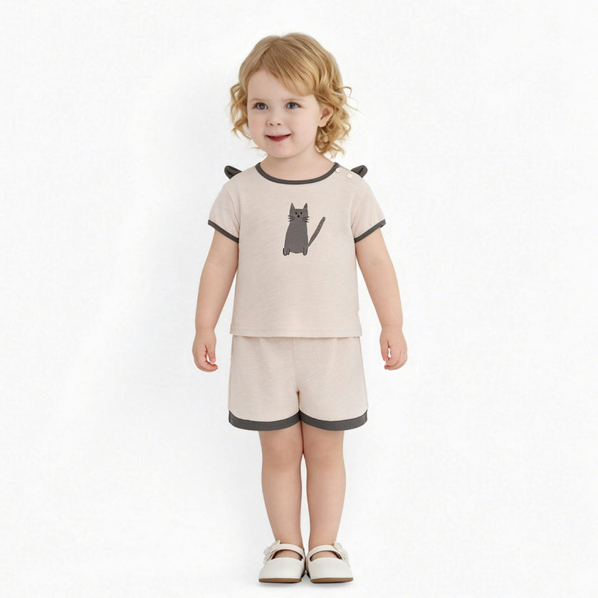 Beige Cat Outfit Set