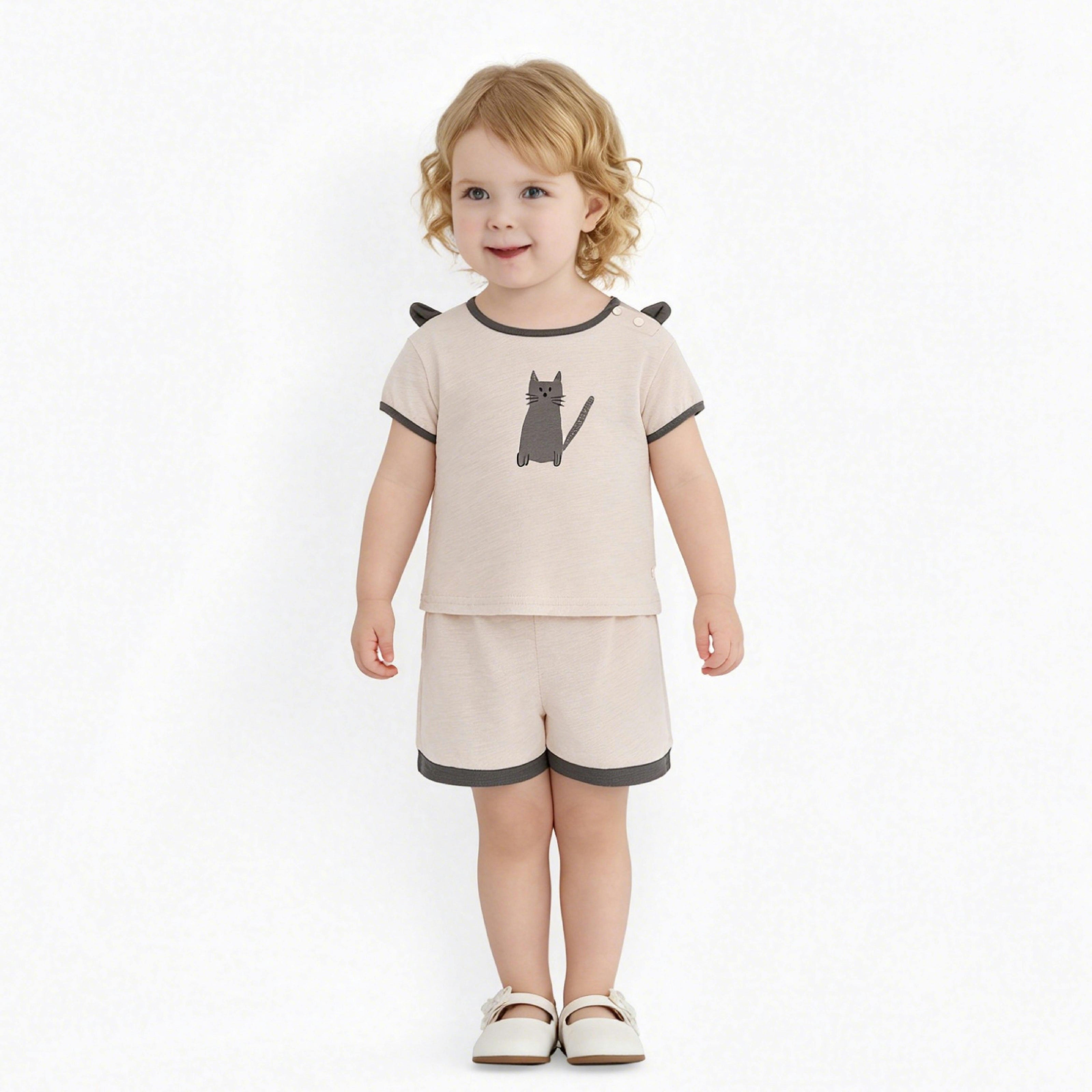 Beige Cat Outfit Set