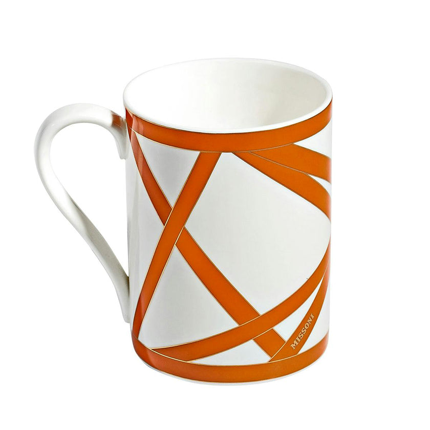 Mug Cup NASTRI in Luxury Box Orange diam. 3", H 3.9", cap. 12.5 oz