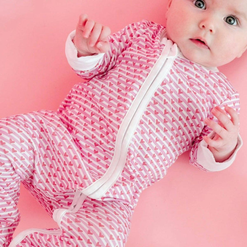 Sailor Hearts Zip Baby Onesie