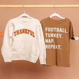 Football Turkey Nap Repeat Thanksgiving Short Sleeve T-Shirt