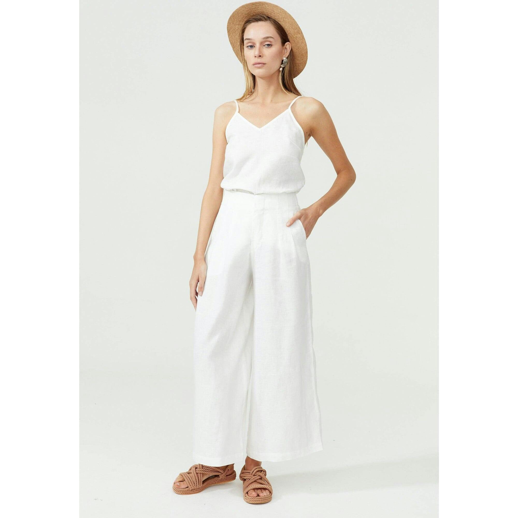 Culotte Linen Pants - Natural