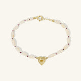Heshi Pearl Bracelet with Citrine Heart