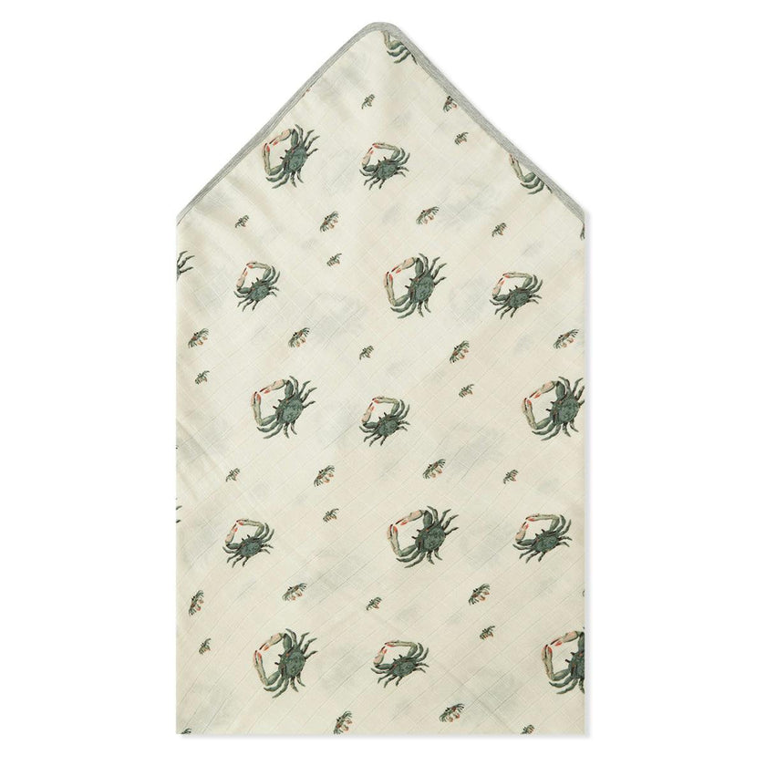 Coastal Crab Hooded Swaddle Blanket