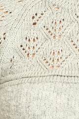 Klosters Pointelle Knit Half Zip in Feather