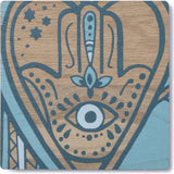 Yiddishkeit Printed Wood Block Hamsa 1
