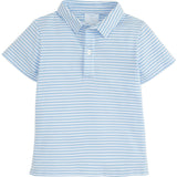 Short Sleeve Polo - Light Blue Stripe