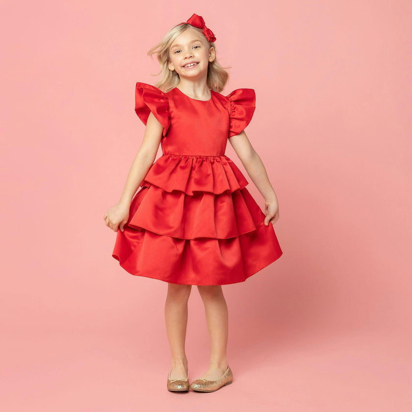 Scarlett Satin Frill Party Dress