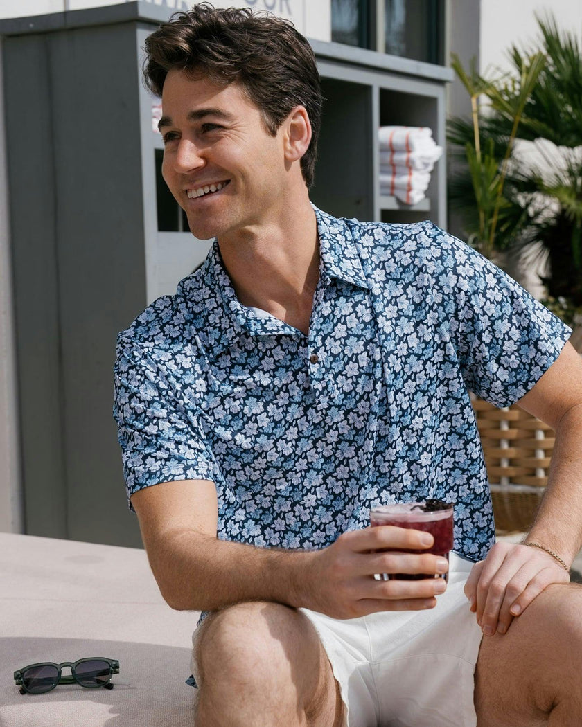 The Azaleas - Navy Golf Shirt