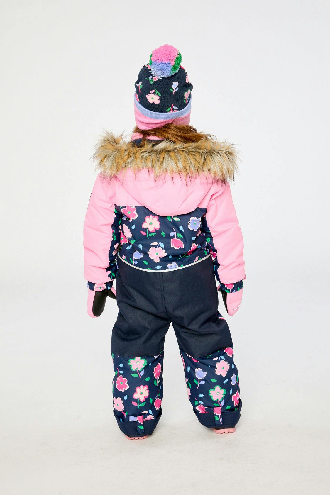 Kids One Piece Discover Snowsuit Blue Floral Print