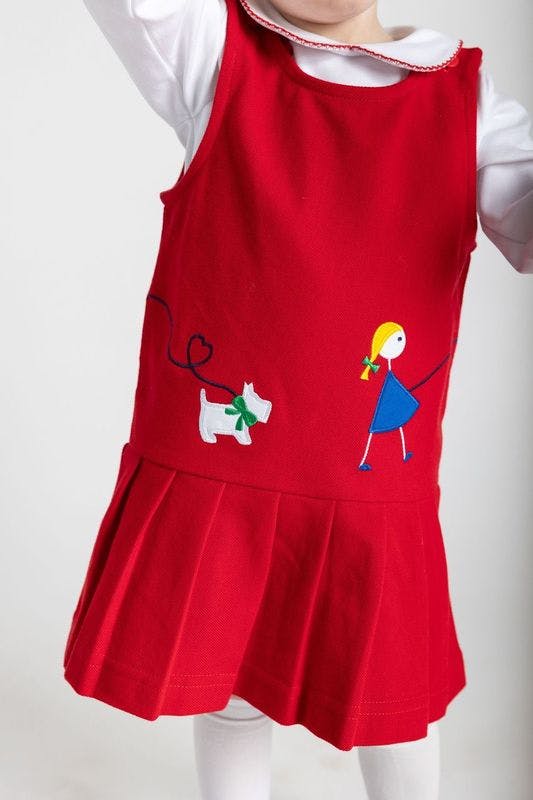 Pique Knit Jumper With Girl Walking