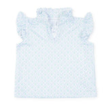Ellie Girls' Sleeveless Performance Top by LH Sport - Trellis Bloom Blue