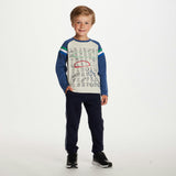 Kids Long Sleeve Raglan Color Blocked Alphabet Tee